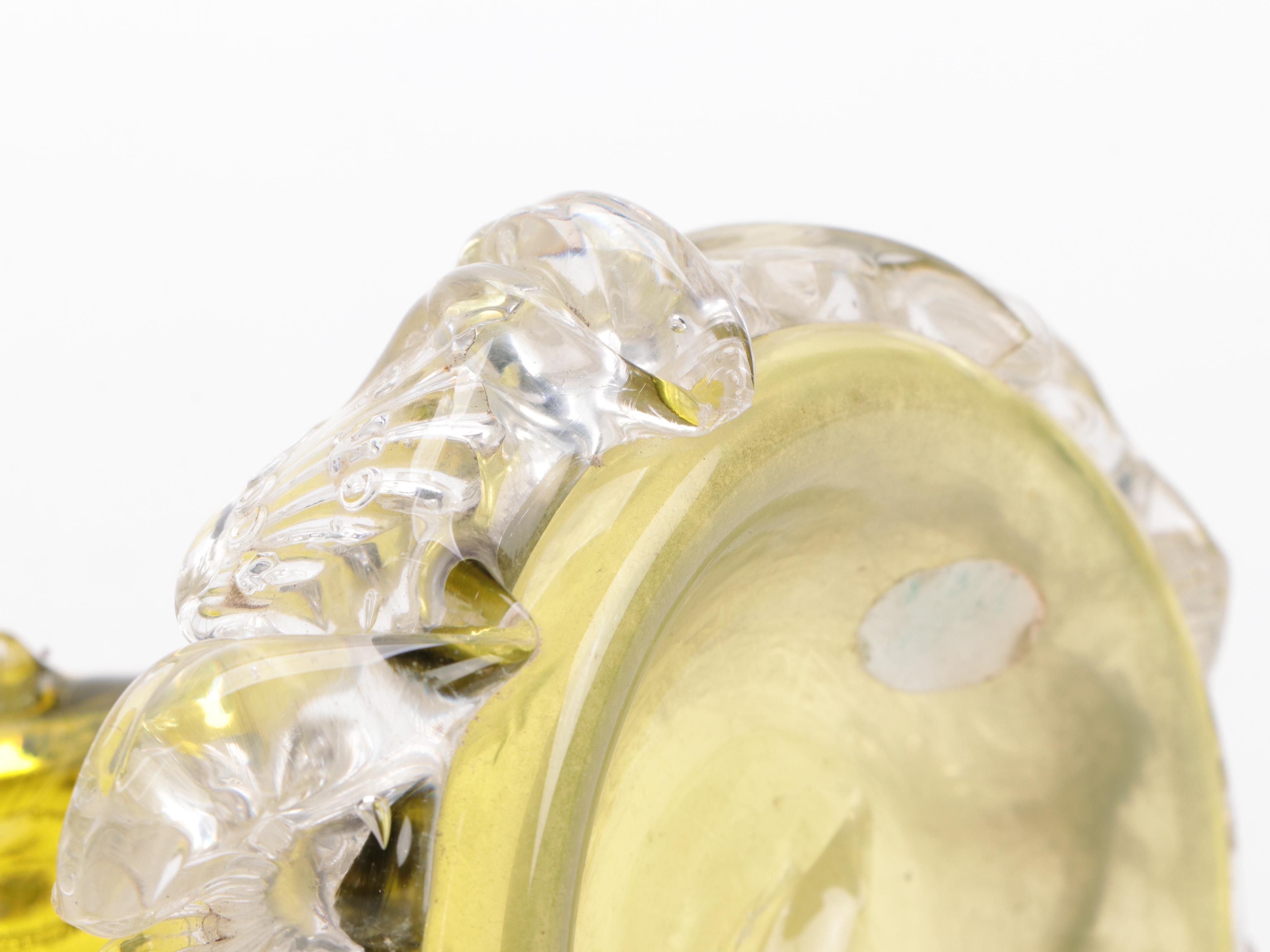 Edward Hald for Orrefors Globe Vase with Applied Flower Blown Glass