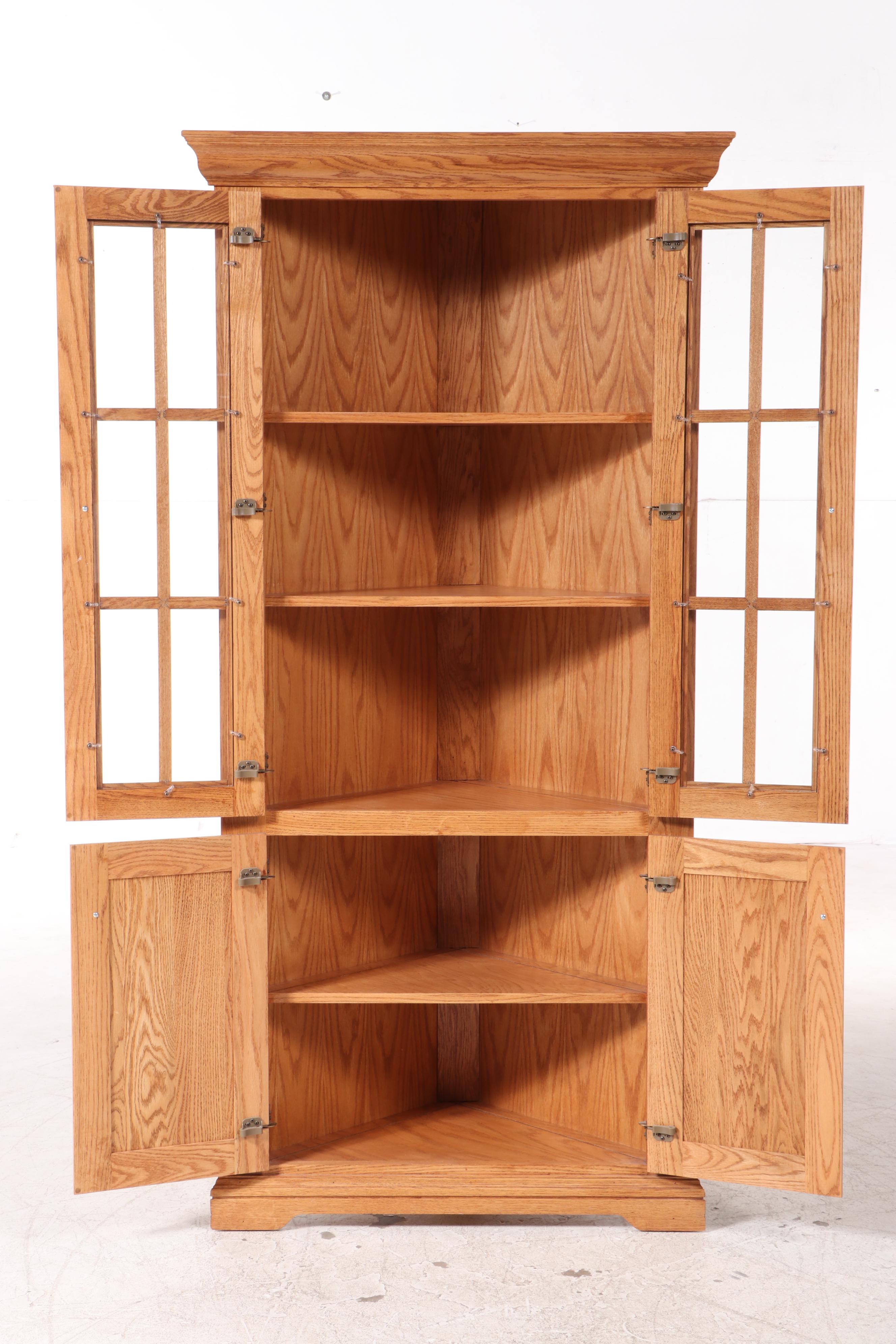 Woodcraft Industries Federal Style Oak Corner Cupboard EBTH