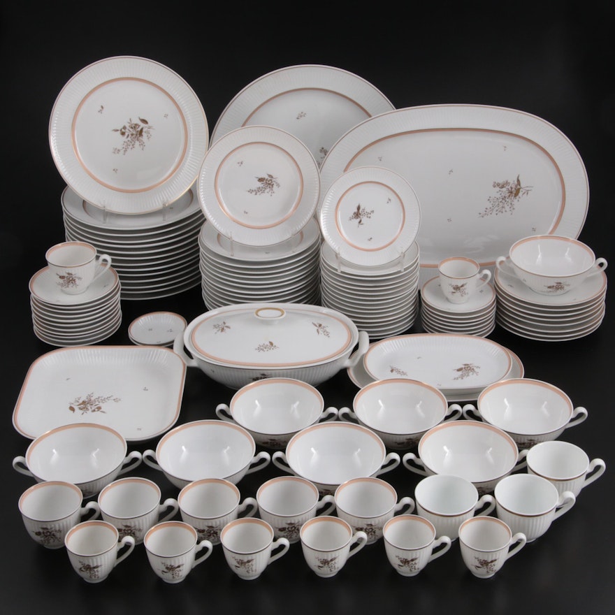 Royal Copenhagen "Clarissa" Porcelain Dinnerware, Mid to Late 20th Century