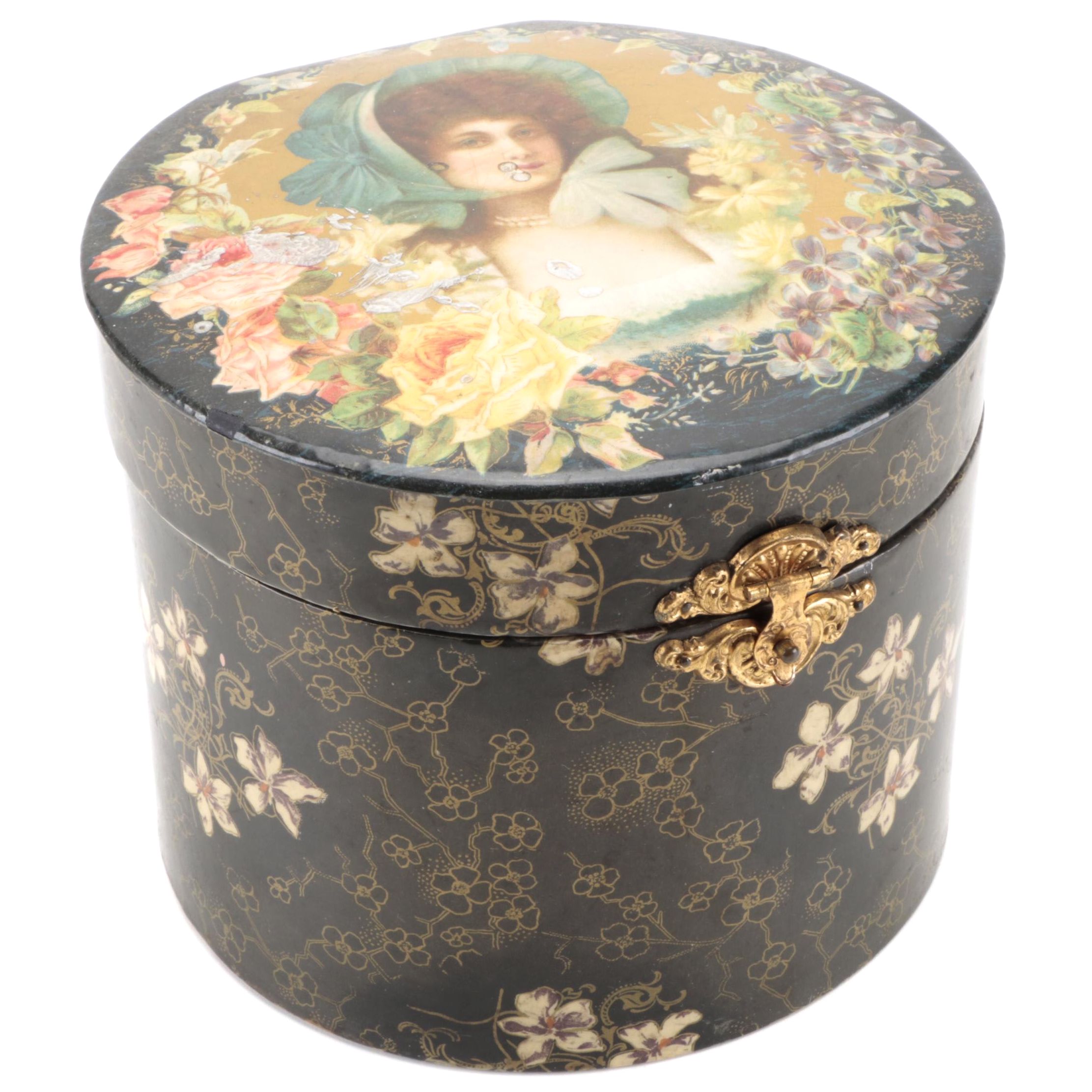 Lacquered Wooden Accessory Box EBTH