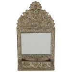 Victorian Pressed Metal Shaving Mirror, Late 19th/ Early 20th Century