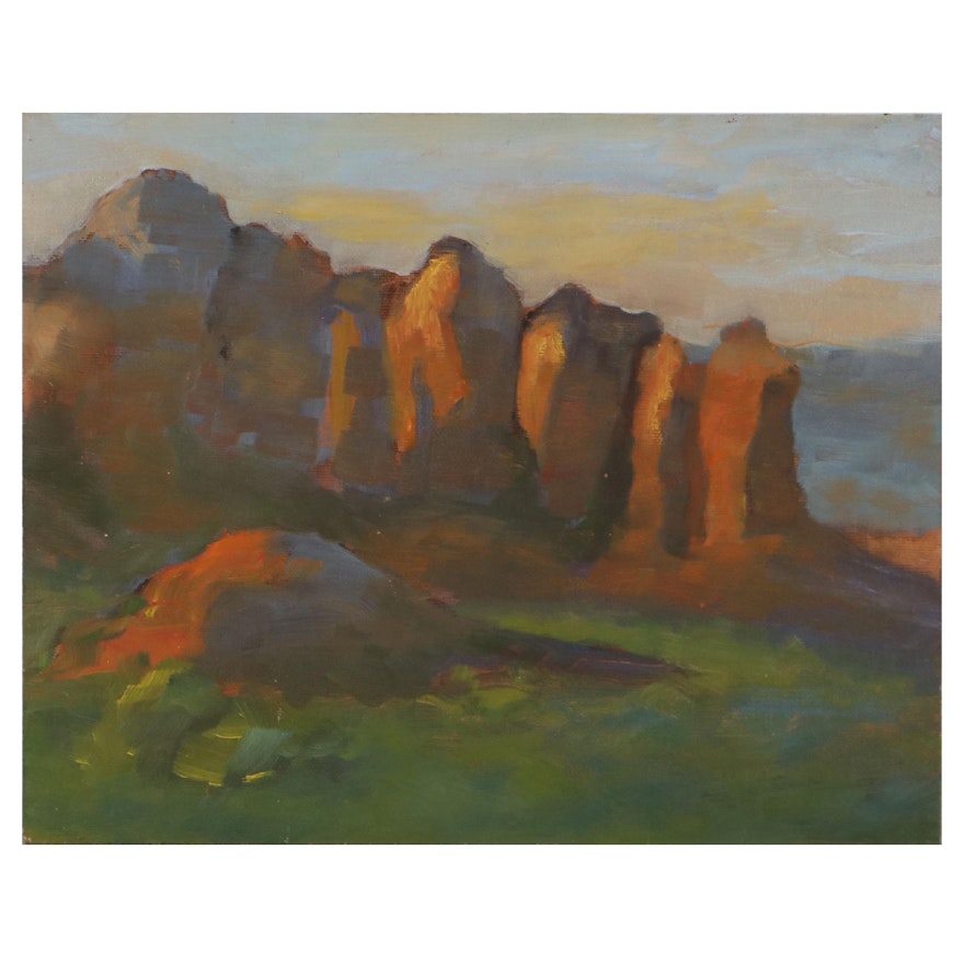 Mountainous Landscape Oil Painting