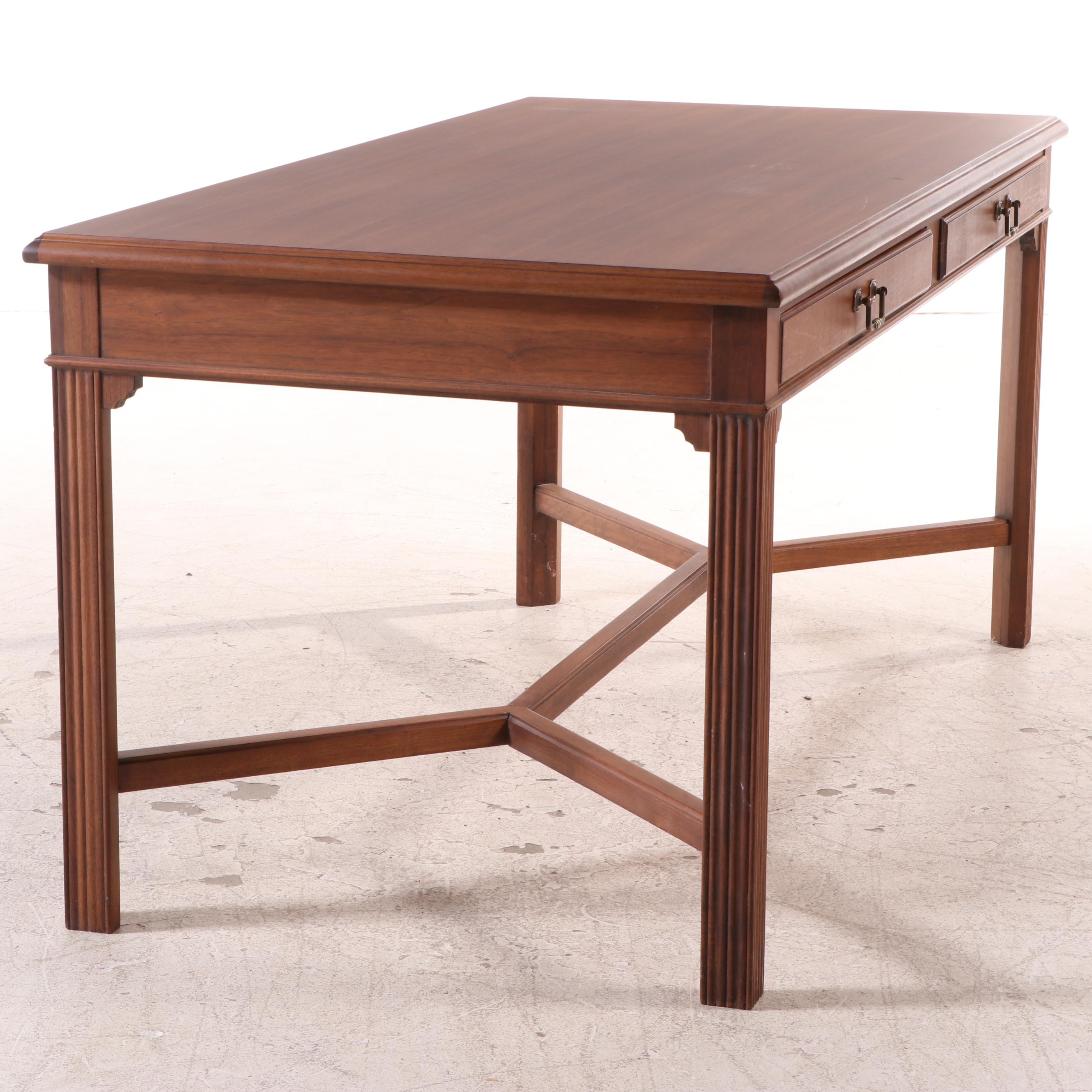Jasper Office Furniture Co. "Jackson Desks" Walnut TwoDrawer Writing Table EBTH