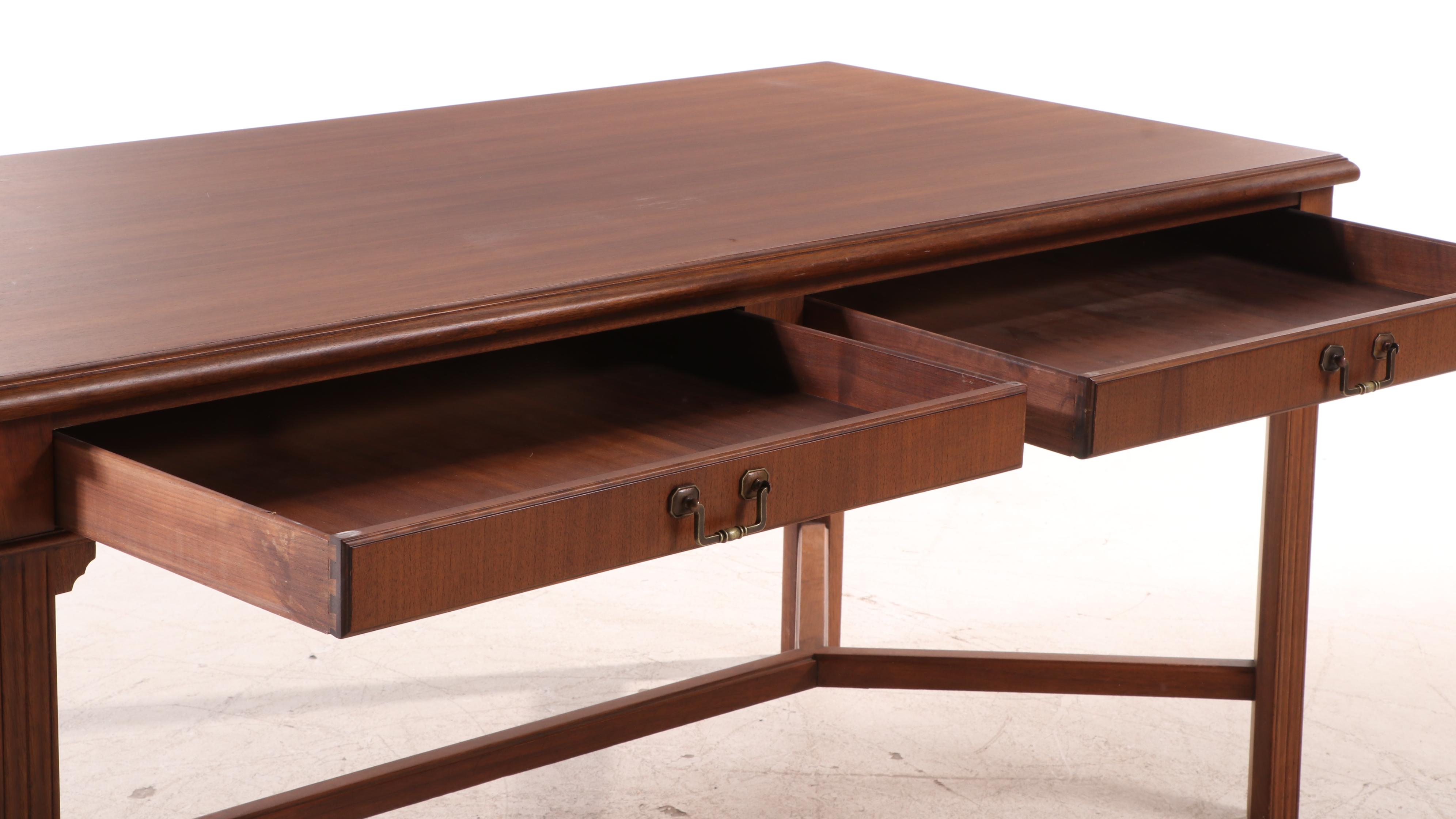 Jasper Office Furniture Co. "Jackson Desks" Walnut TwoDrawer Writing Table EBTH