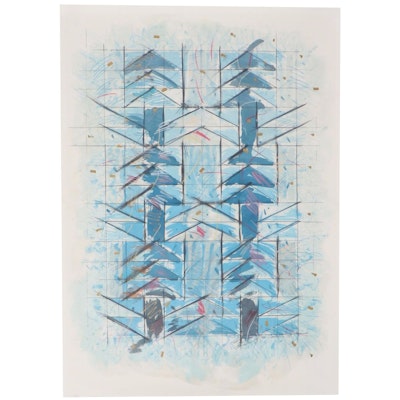 C. Saunders Embellished Lithograph, 1988