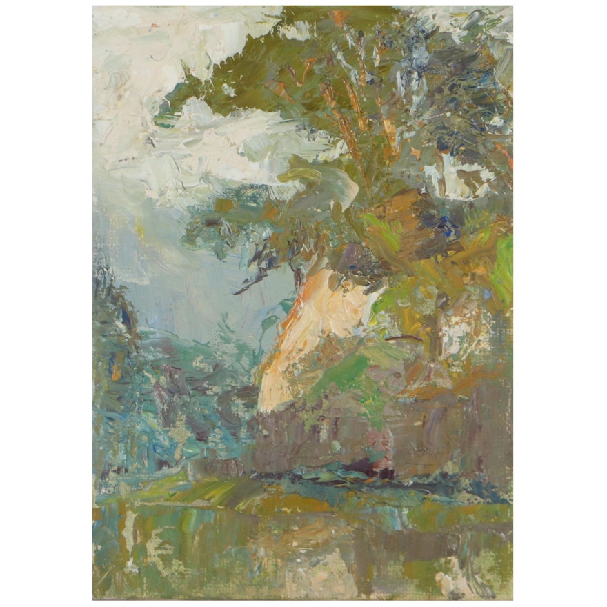 Kathy Ikerd Landscape Oil Painting, Circa 2015