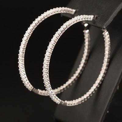 14K 4.72 CTW Diamond Inside-Out Large Hoop Earrings