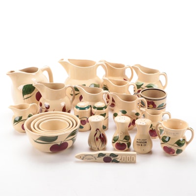 Watt Pottery "Apple" and Other Ceramic Tableware, Mid to Late 20th Century