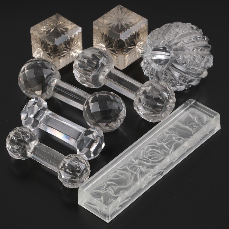 Crystal and Glass Paperweights and Knife Rests, Early to Mid 20th Century