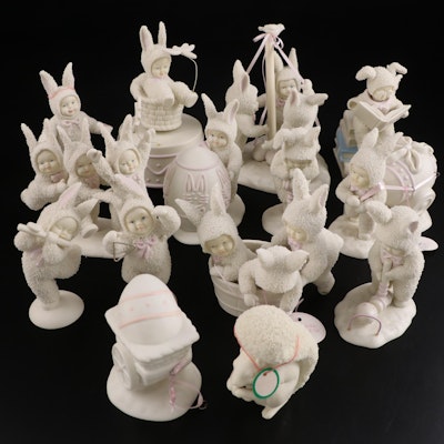 Department 56 "Easter Delivery" and Other Porcelain Snowbunnies Figurines