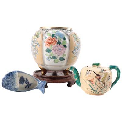 Morimura Bros. Nippon Porcelain Vase with Other Teapot and Dish