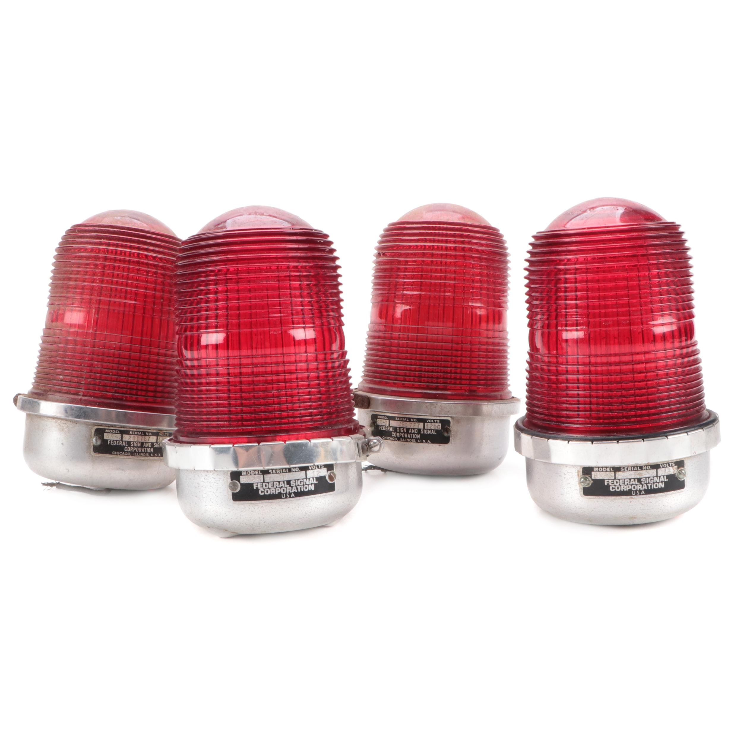 Federal Signal Co. Fire and Rescue Emergency Red Siren Lights, Mid-20th ...