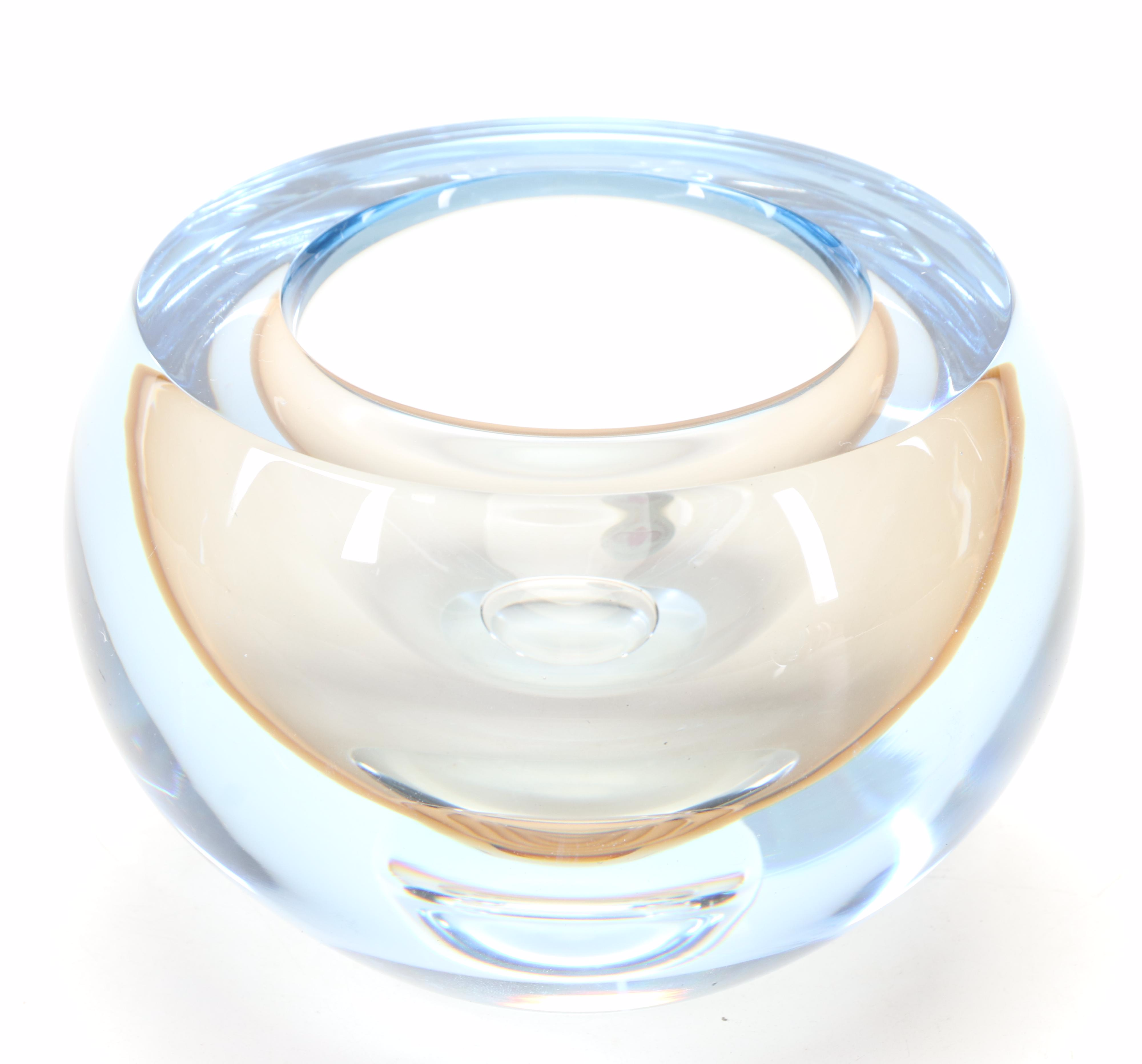 Beranek Trapped Bubble Art Glass Bowls EBTH