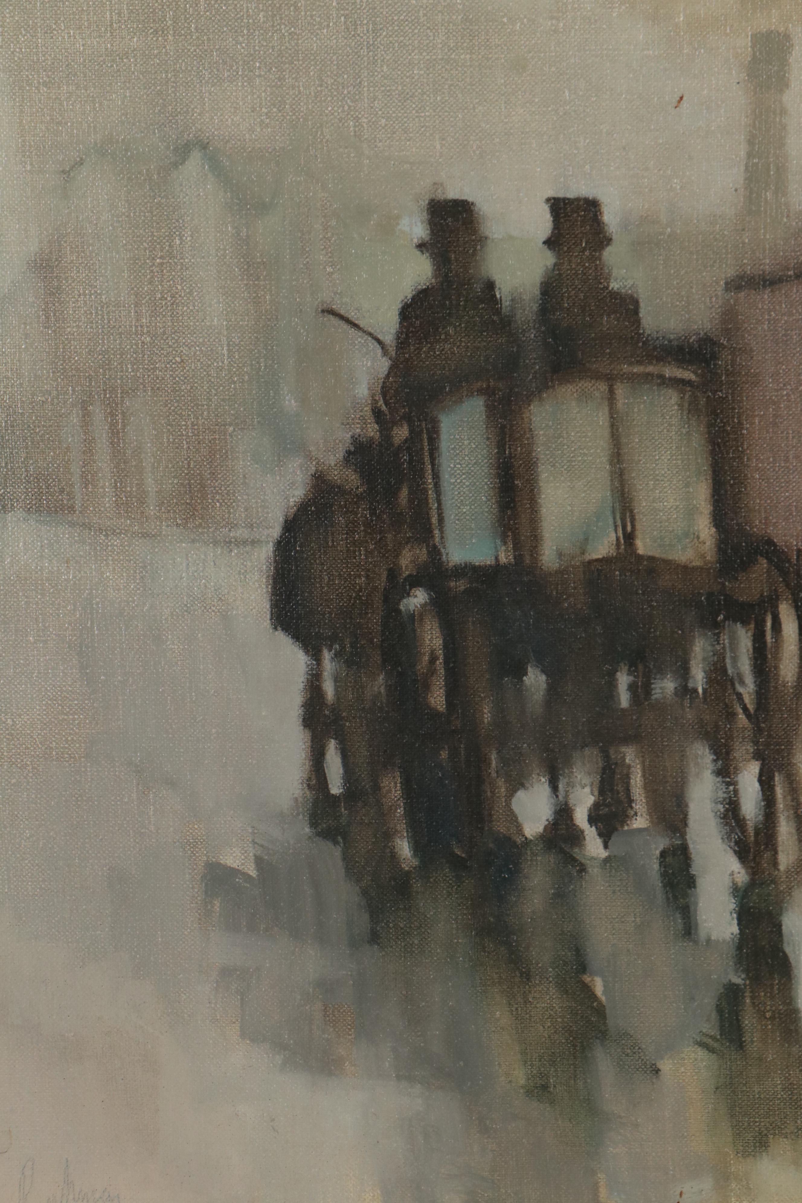 Oil Painting of Horse and Carriage EBTH