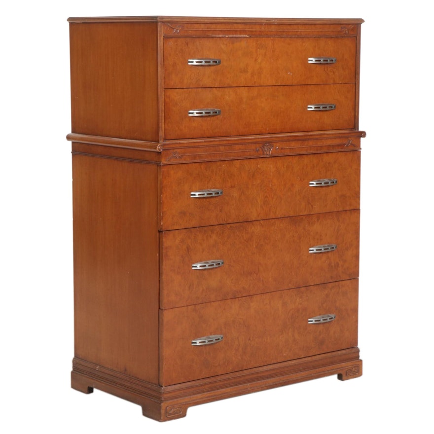 Art Deco Walnut Chest of Drawers, Early to Mid 20th Century