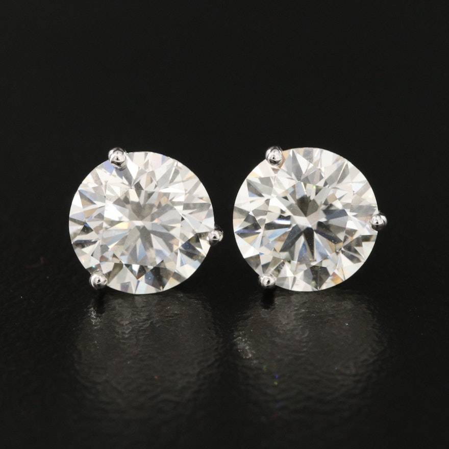 14K 4.01 CTW Diamond Martini Stud Earrings with IGI Reports