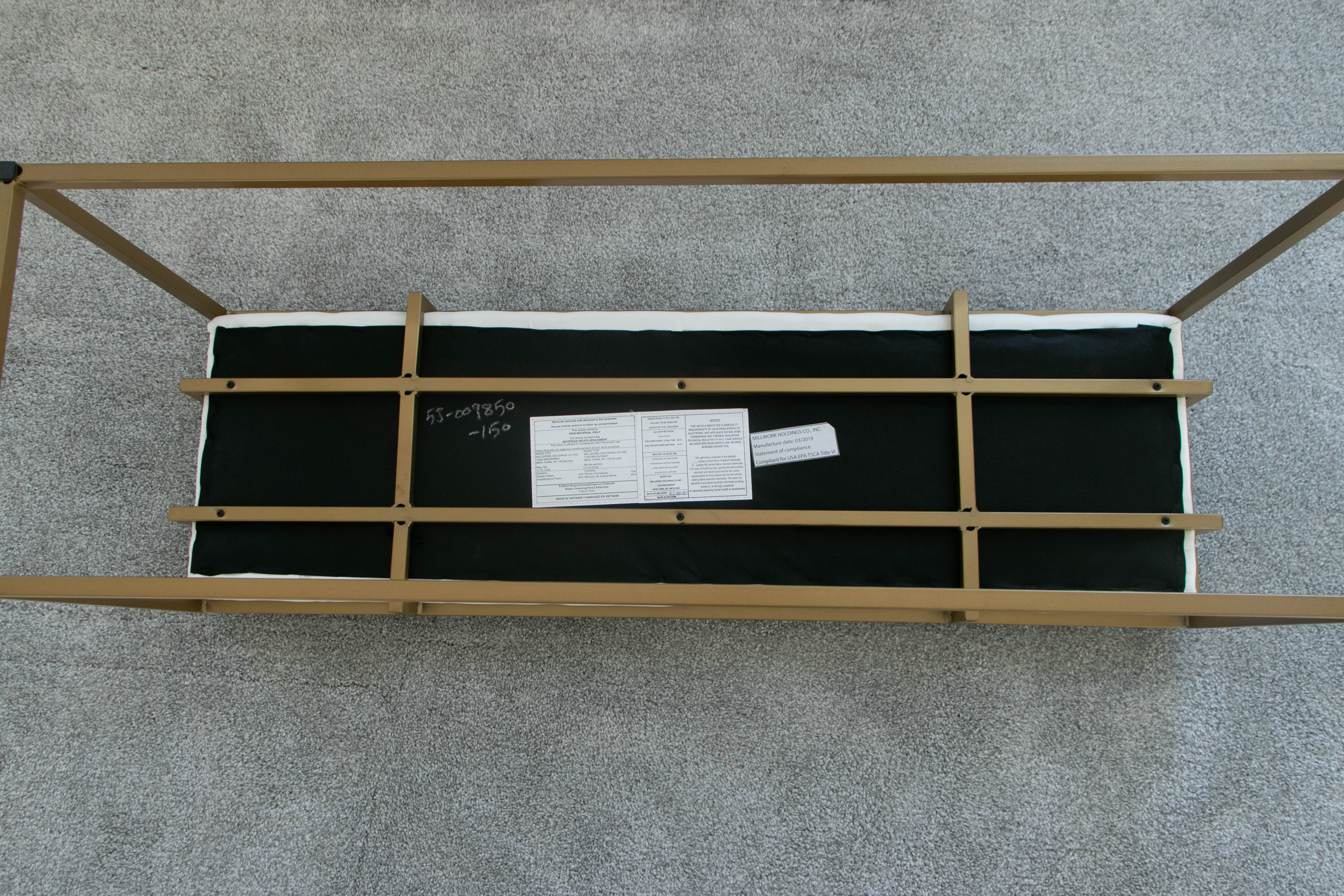 Millwork Holdings Co. White Vinyl Channel Seat Bench EBTH