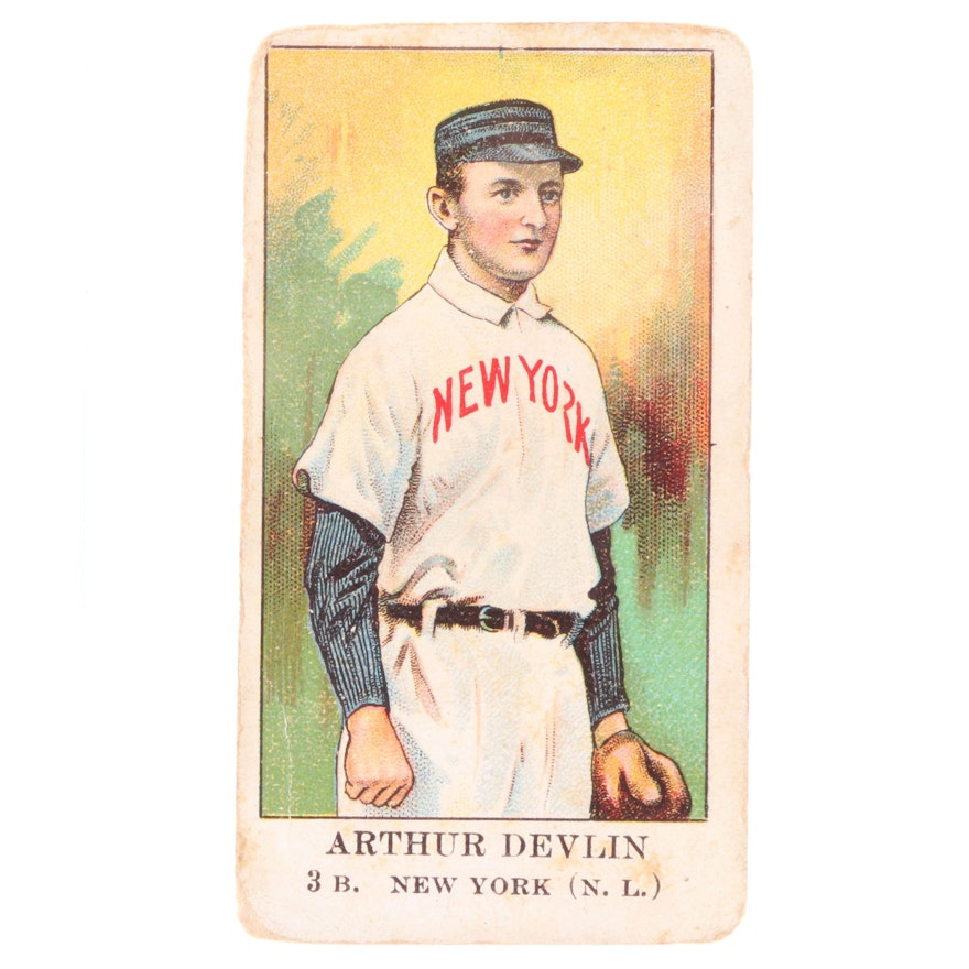 1908-1909 Arthur Devlin American Caramel "E91" New York N.L. Baseball Card