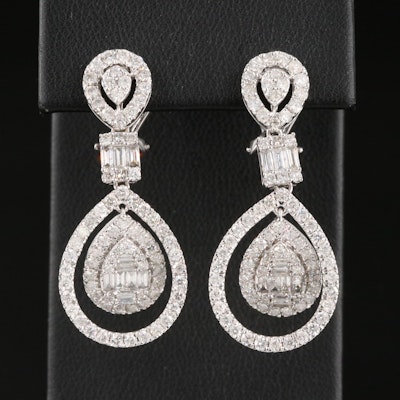 14K 3.11 CTW Pavé Diamond Earrings