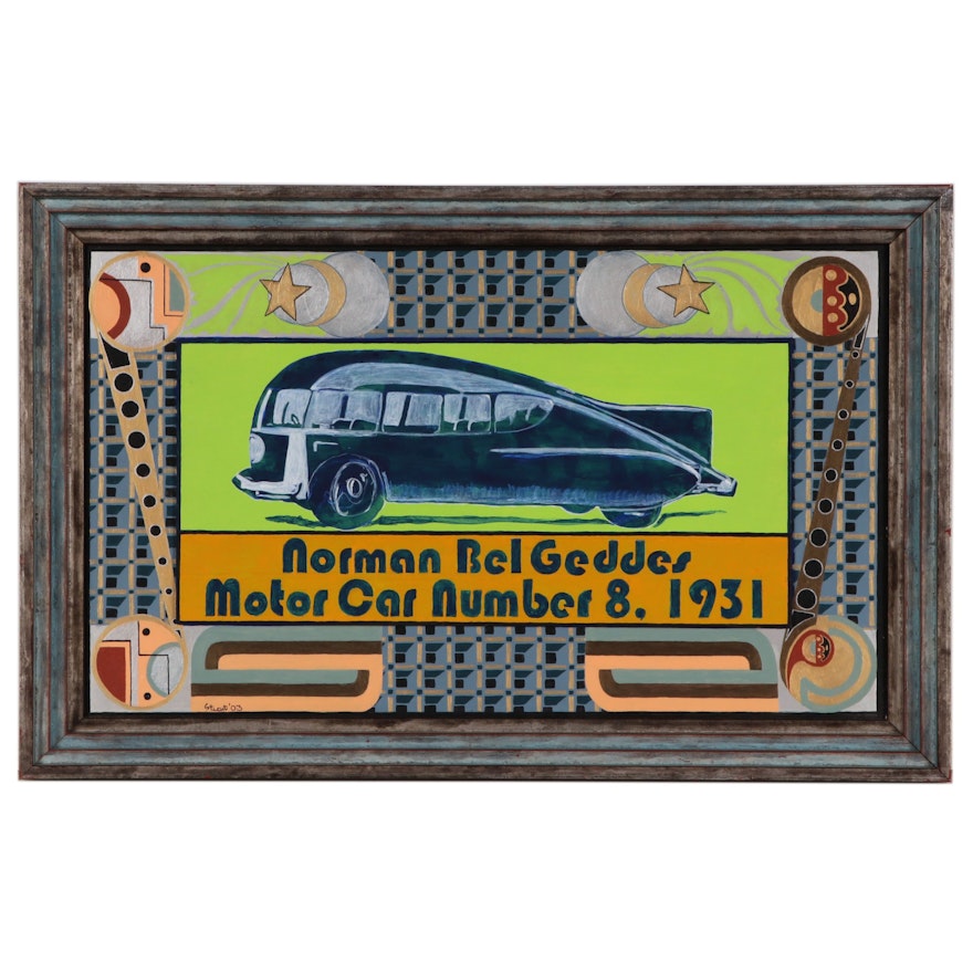 Stuart Holman Acrylic Painting "Motor Car Number Eight," 2003