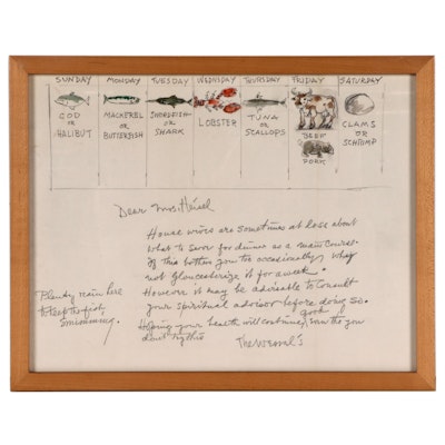 Herman and Bessie Wessel Hand-Written Letter, 1962