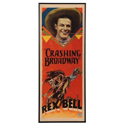 Halftone Rex Bell Movie Poster "Crashing Broadway," circa 1932