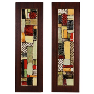 Harris Strong Abstract Enamel Ceramic Tiles, Late 20th Century