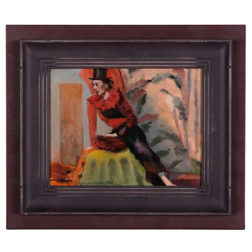 Edgar Yaeger Oil Painting "Marlene," 1985