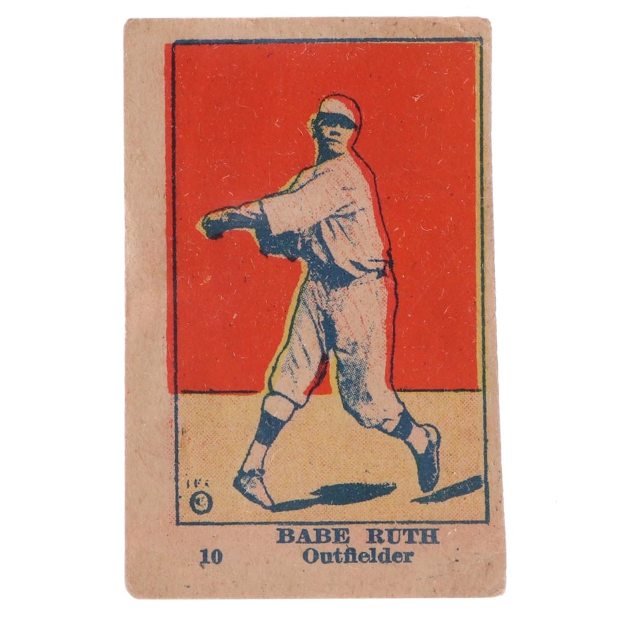 1920 Babe Ruth #10 "Outfielder" Hand-Cut Baseball Strip Card