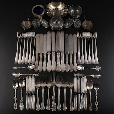 American Silver Plate Utensils with Other Silver and Metal Flatware and More