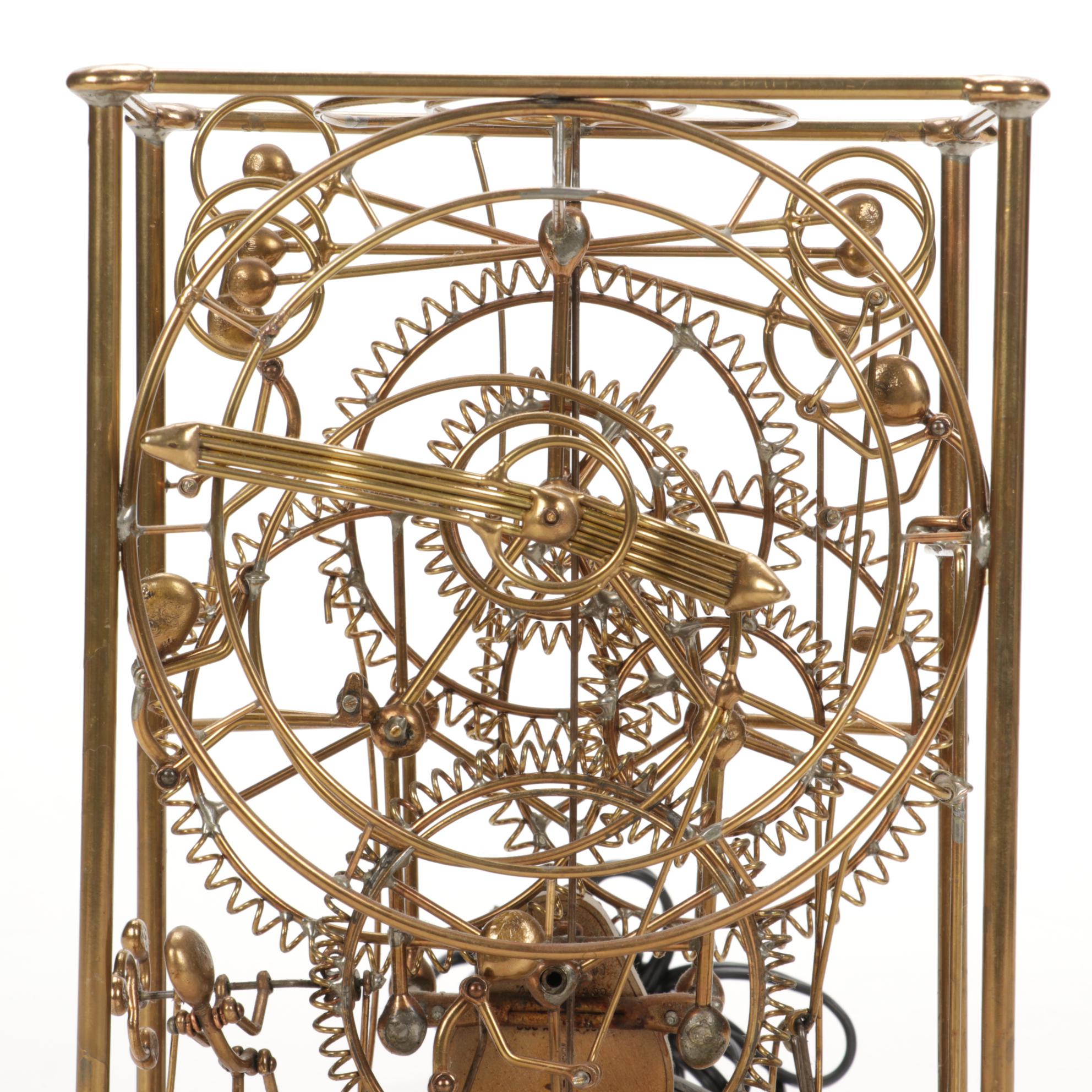 Gordon Bradt for Studios "Six Man" Brass Sculpture Clock EBTH