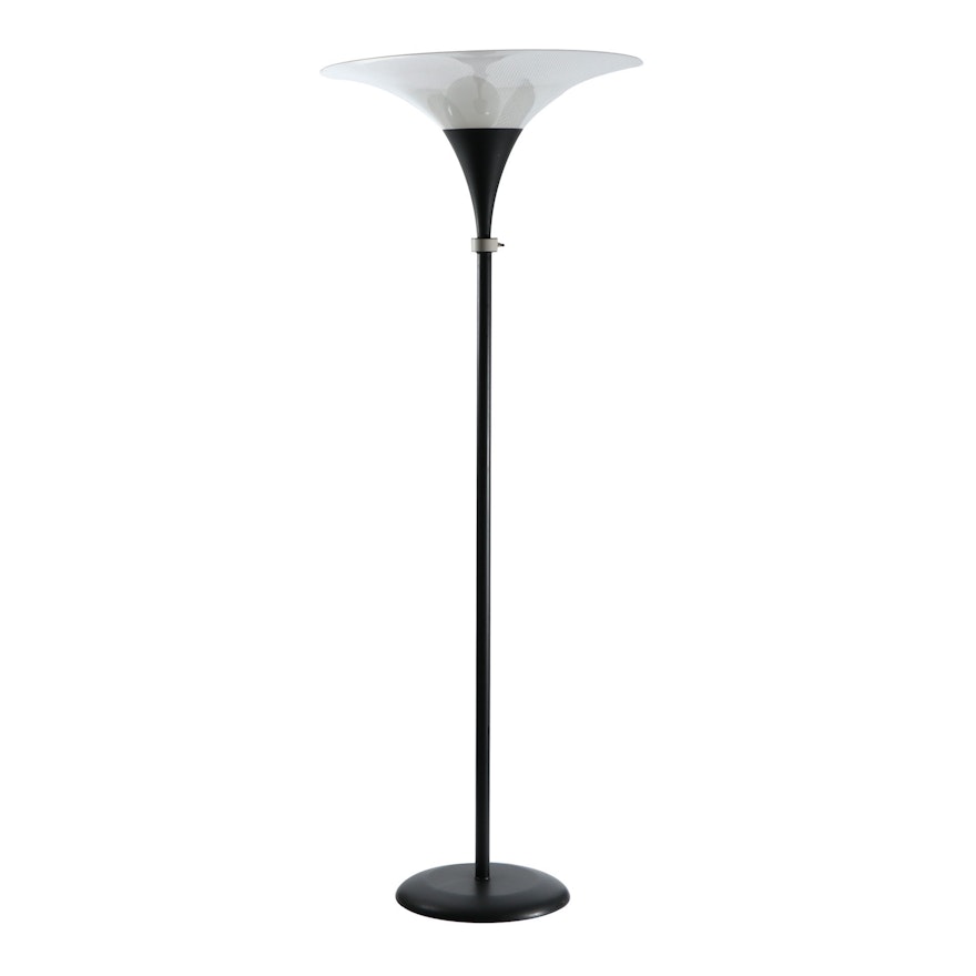 Nova of California Metal Torchiere with Flared Optical Acrylic Shade