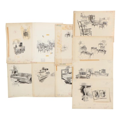 Max Walter Furniture Illustrations for W. & J. Sloane