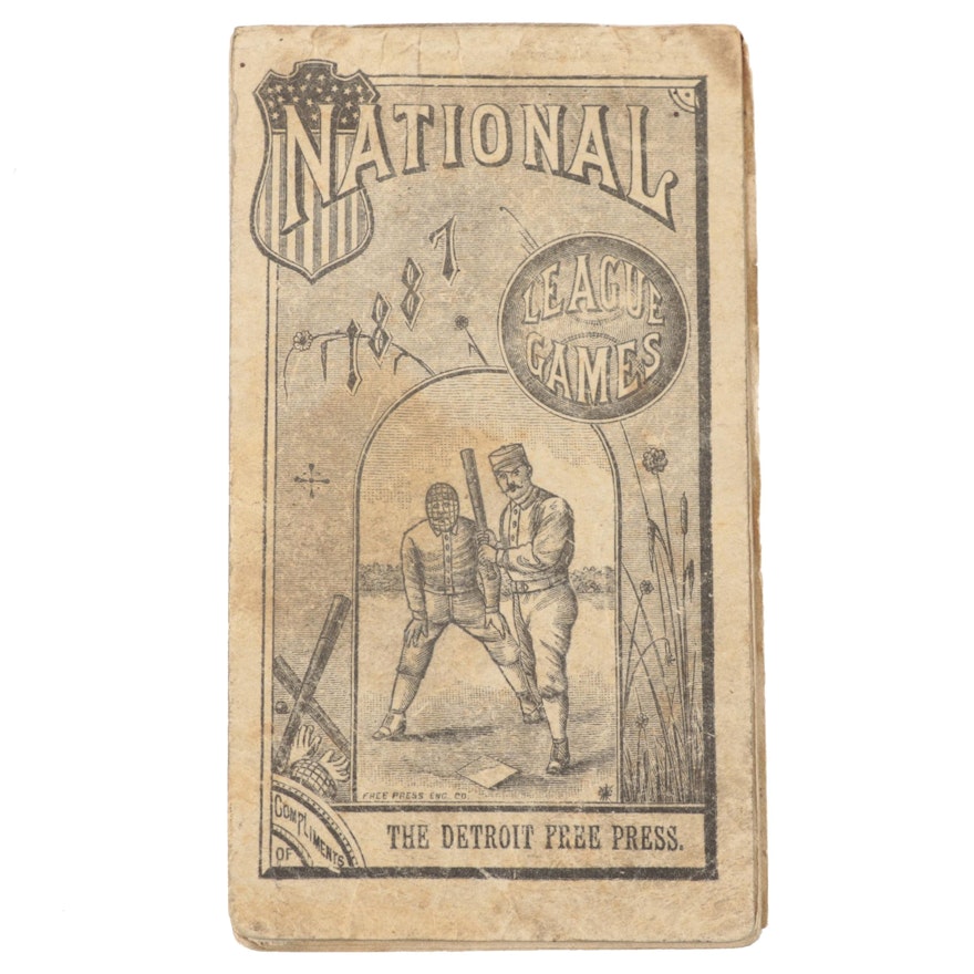 1887 "The Detroit Free Press" National League Games Pocket Schedule and Scorer