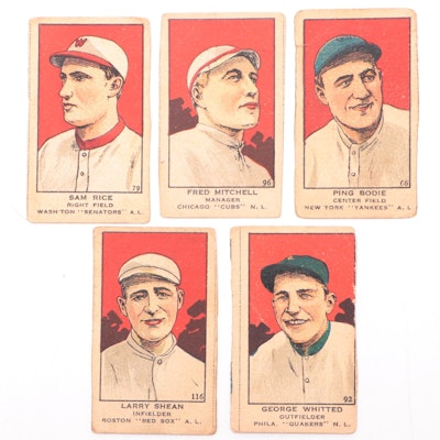 1919-1921 Rice, Mitchell, Shean, Whitted, and Bodie "W514" Baseball Strip Cards