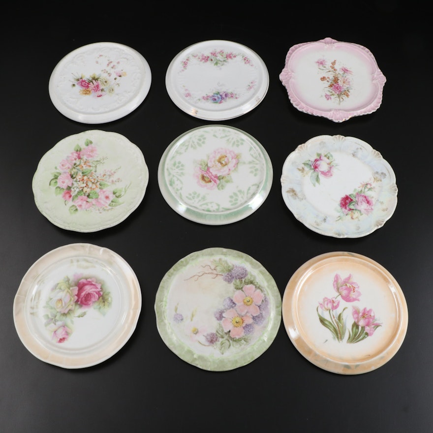 Carl Tieisch and Other European Floral Porcelain Tea Tiles