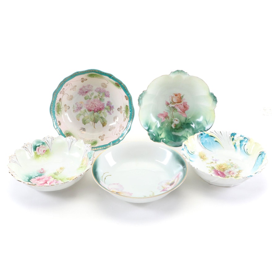 RS Prussia and Other Porcelain Bowls, Late 19th to Early 20th Century
