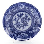 Blue and White Transferware Porcelain Plate