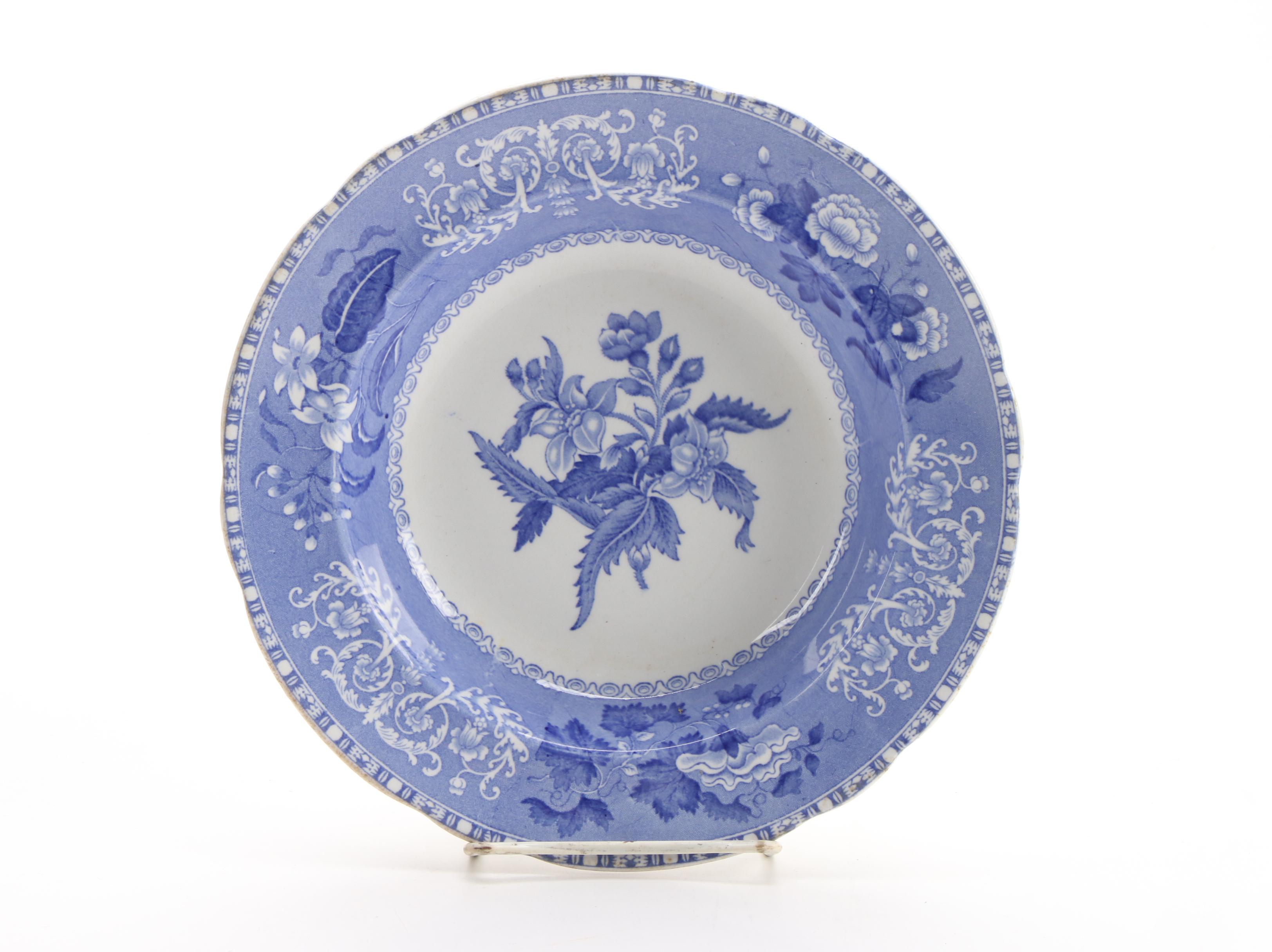 Spode "Camilla" Blue and White Transfer Earthenware Dinnerware, Mid