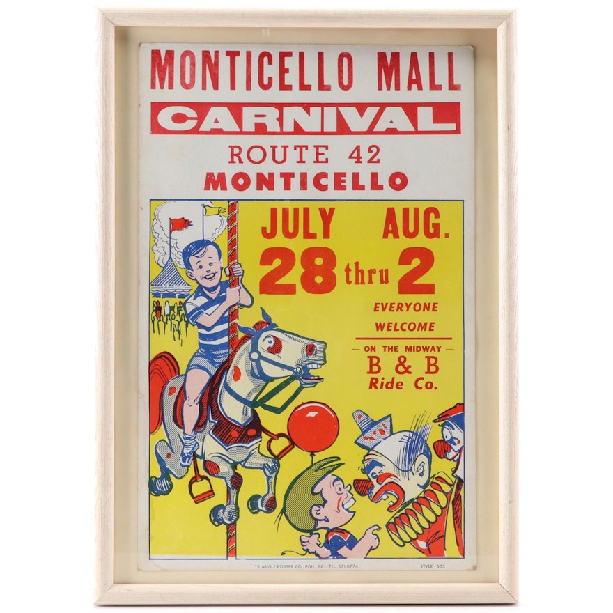 Mixed Media Advertisement for the "Monticello Mall Carnival"