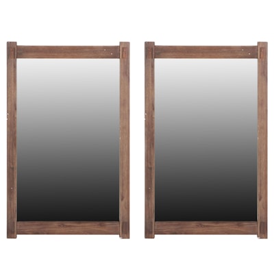 Pair of Arts and Crafts Style Vanity Mirrors in Natural Obscura Finish