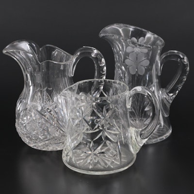 Cut Crystal Water Pitcher and Other Pitchers