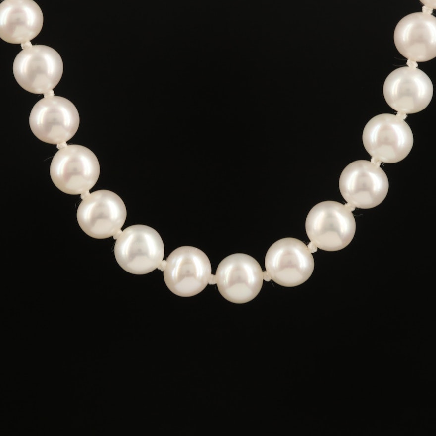 Pearl Necklace with 14K Clasp