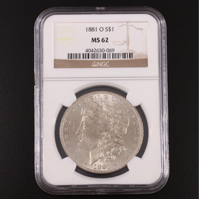 NGC Graded MS62 1881-O Silver Morgan Dollar
