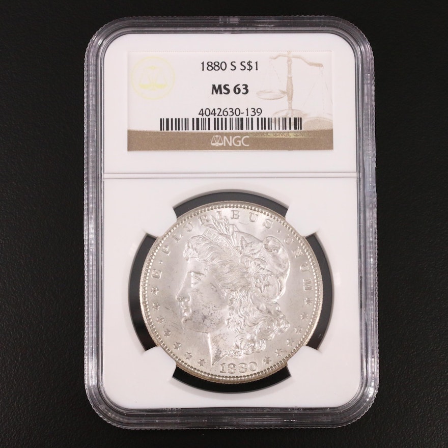 NGC Graded MS63 1880-S Silver Morgan Dollar