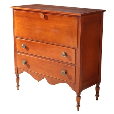 Willett Federal Style Maple Two-Drawer Fall-Front Desk, Mid-20th Century