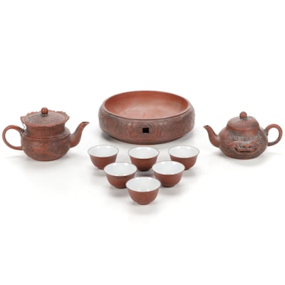 Chinese Yixing Pottery Teapot and Travel Tea Set