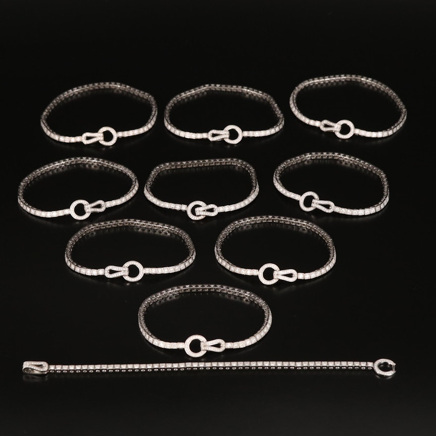 14K 20.00 CTW Diamond Line Bracelets