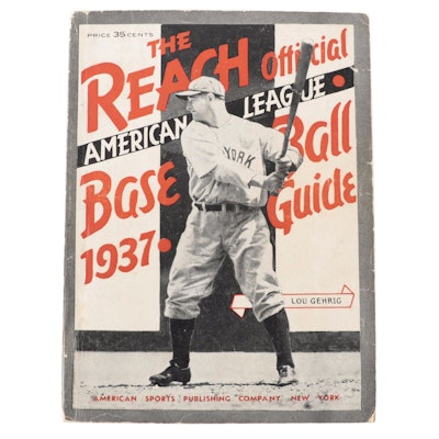 1937 "Reach Official American League Baseball Guide" with Lou Gehrig on Cover