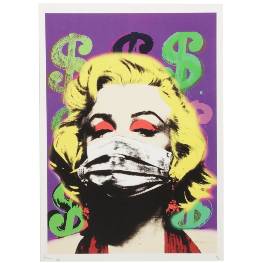 Death NYC Pop Art Graphic Print of Masked Marilyn Monroe, 2020